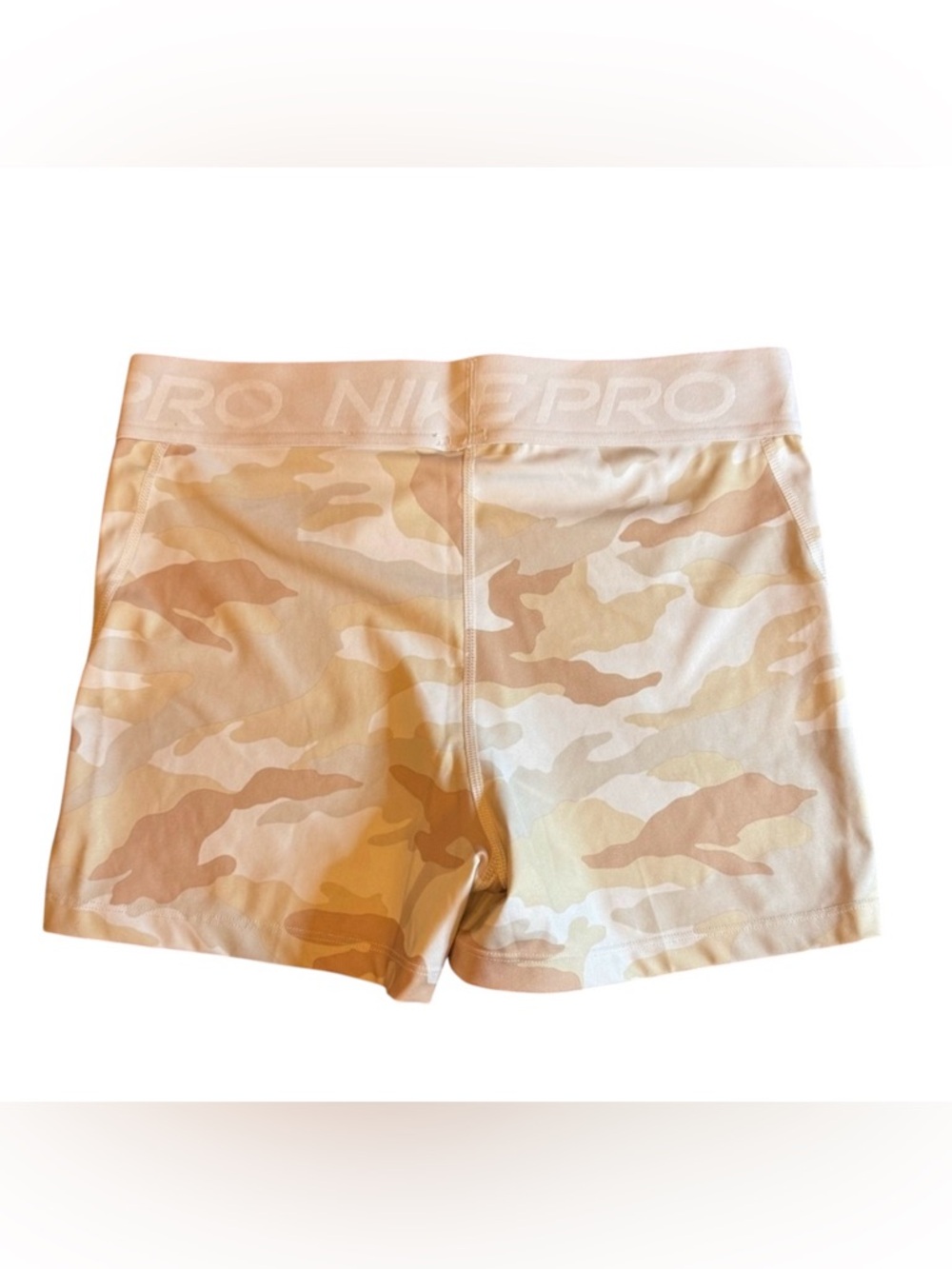Nike Women's Pro Dri-Fit Athletic Shorts - Beige Camo - Picture 6 of 6